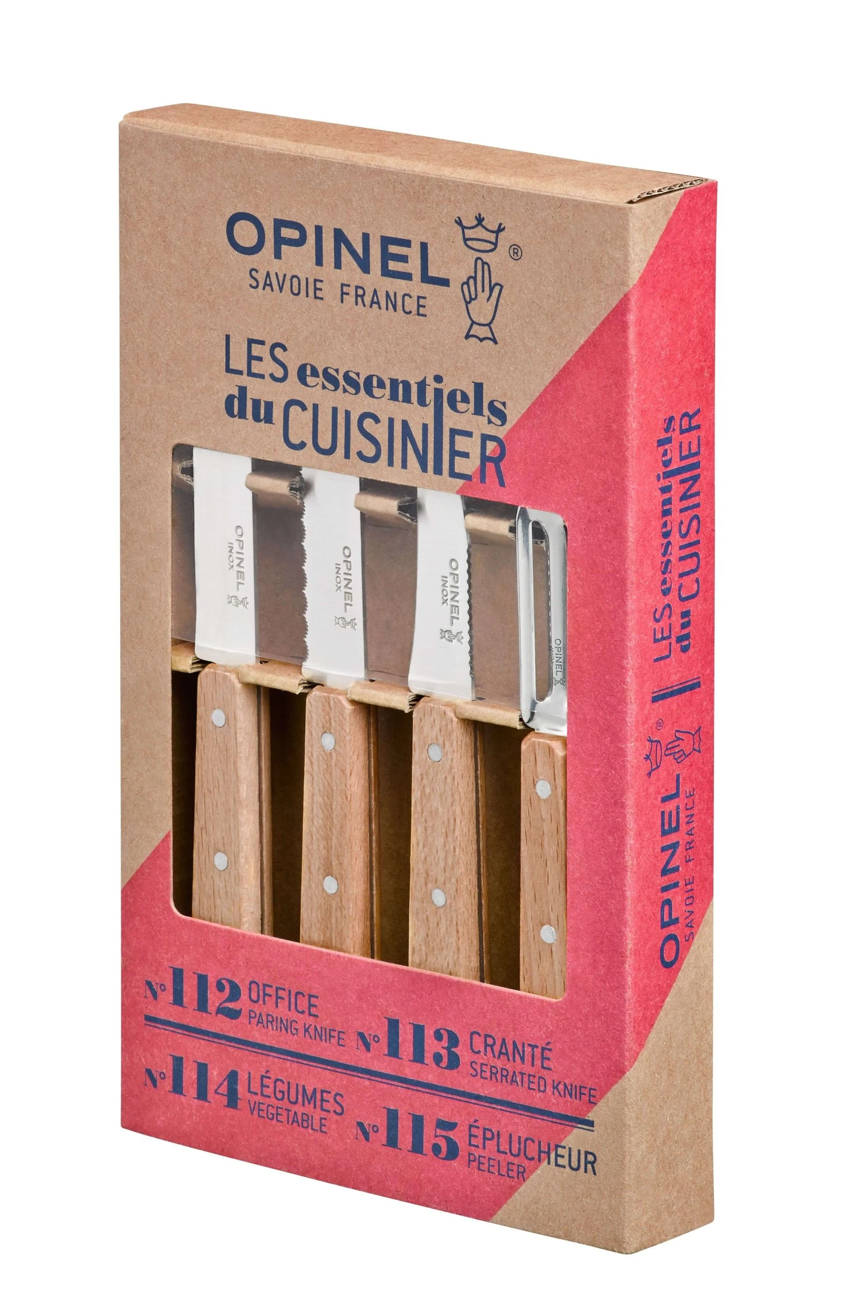 Opinel Les Essentiels Coffret 4 Pièces Bois Naturel 4 Opinel Les Essentiels Coffret 4 Pièces Bois Naturel – Image 2