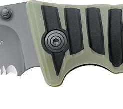 Fox Black Fox Drop Point Bland Green Handle